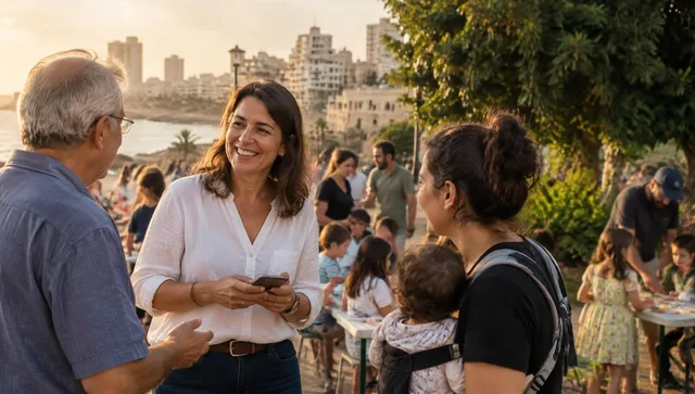 נציגת ציבור באירוע קהילתי שכונתי